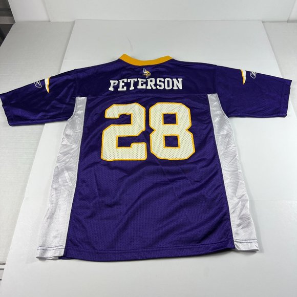 Y2K Reebok NFL Minnesota Vikings Adrian Peterson 28 Jersey Youth Large Purple - Picture 8 of 12